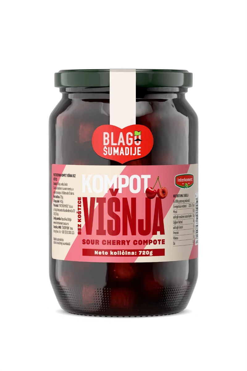 SOUR CHERRY COMPOTE pitted, 720 g