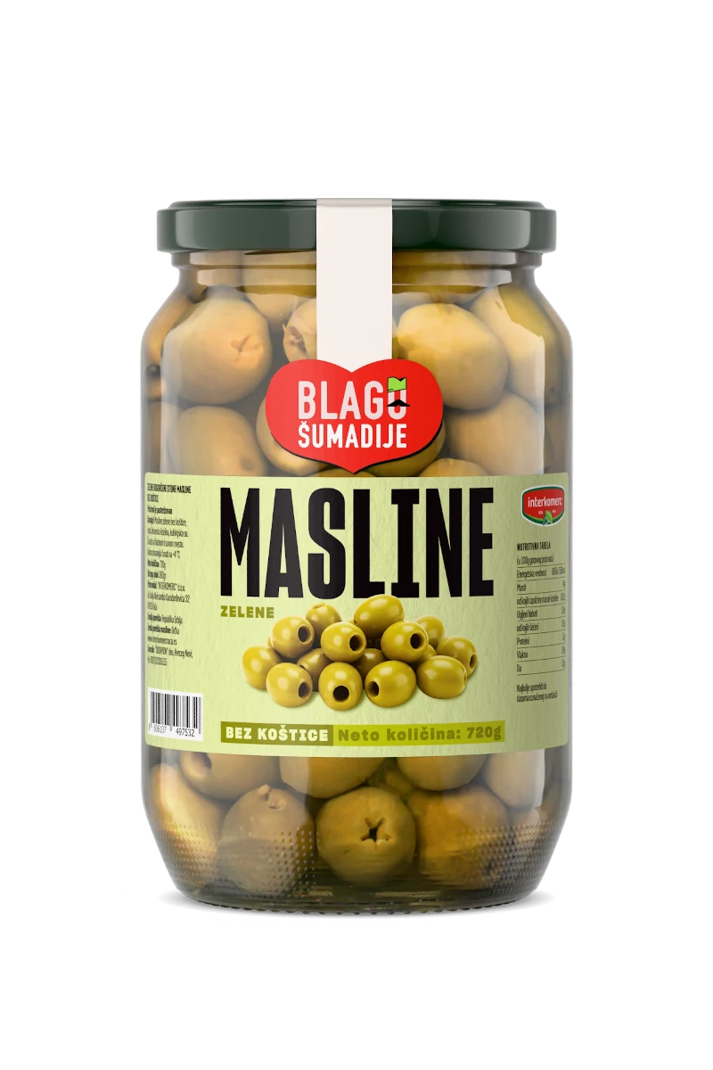 PASTEURIZED OLIVES pitted, 720 g