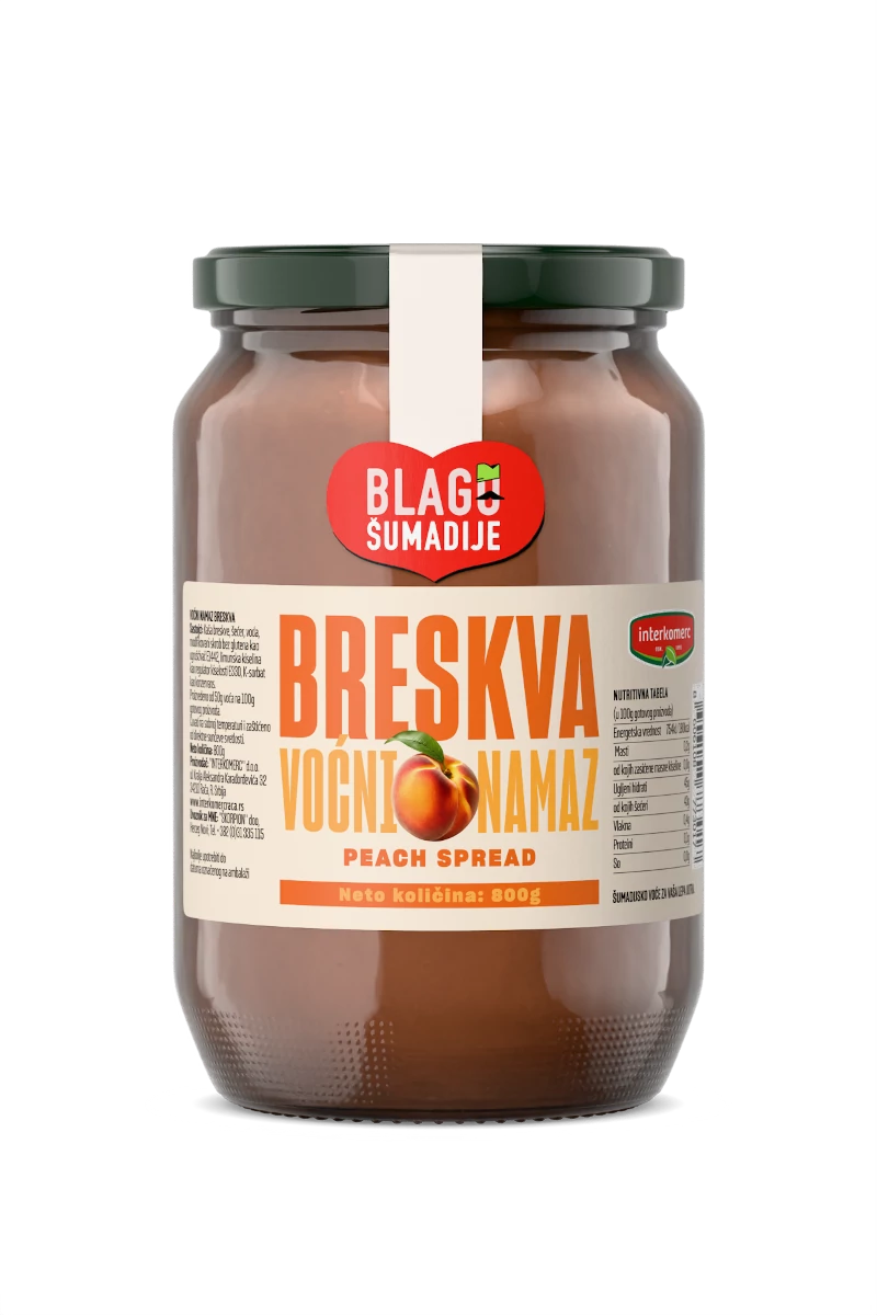 PEACH FRUIT SPREAD, 800 g