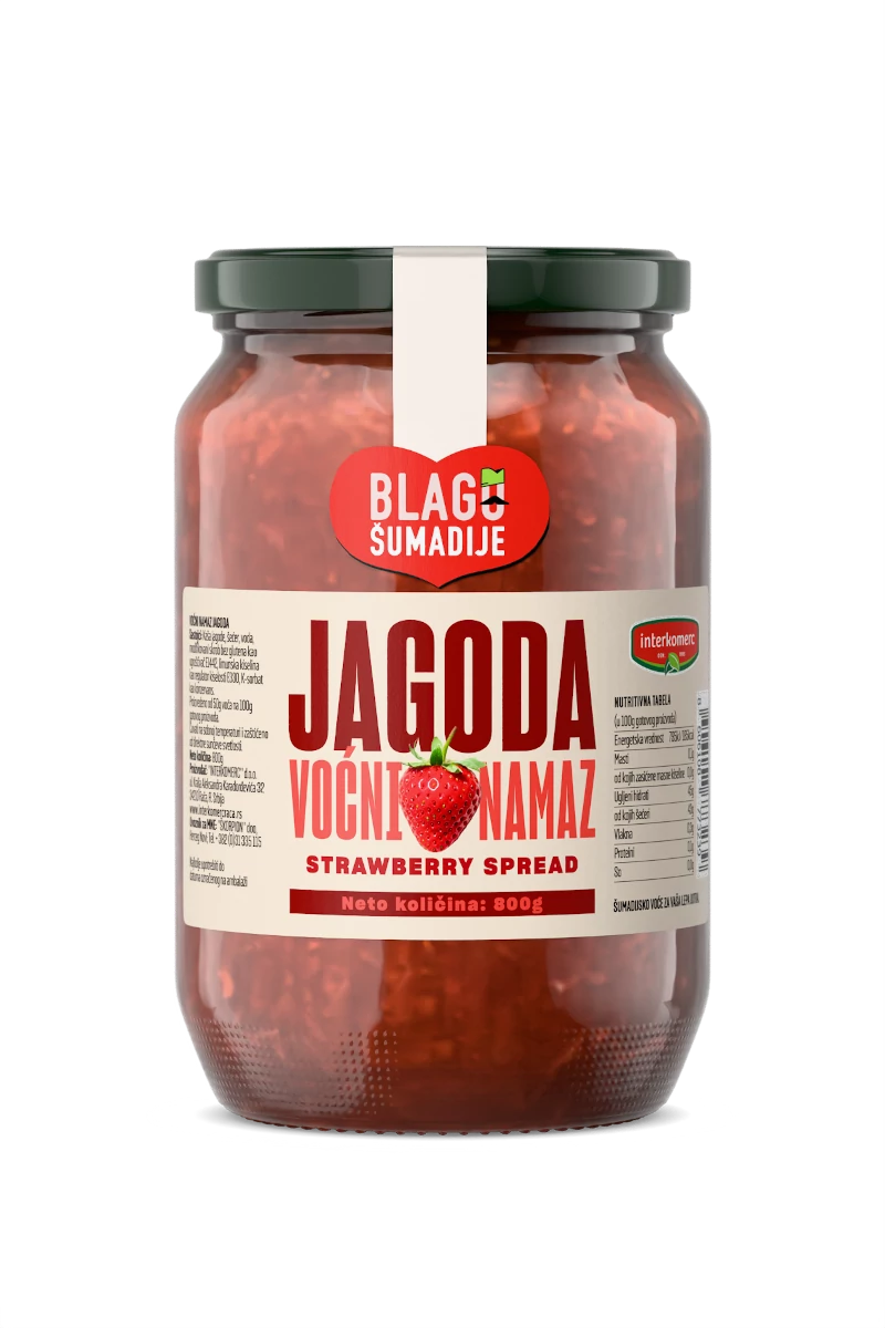 STRAWBERRY FRUIT SPREAD, 800 g