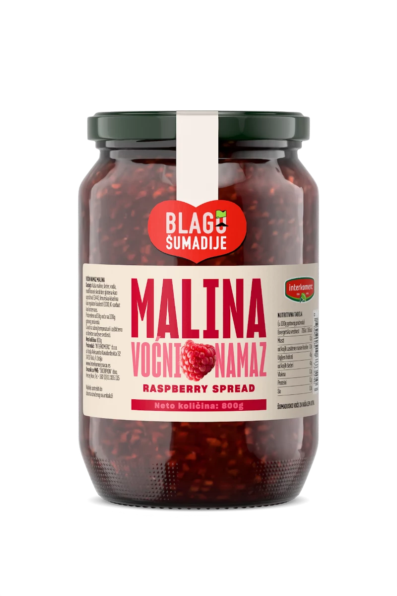 RASPBERRY FRUIT SPREAD, 800 g