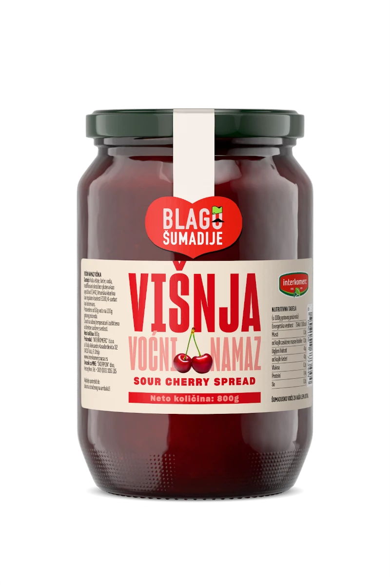 SOUR CHERRY FRUIT SPREAD, 800 g